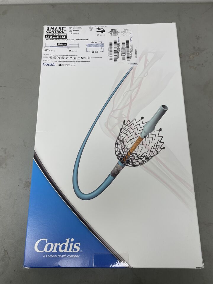 C06060ML - CORDIS - SMART Control Vascular Stent System, SFA and ILIAC, 6mm x 60mm x 120cm, (BX/1)