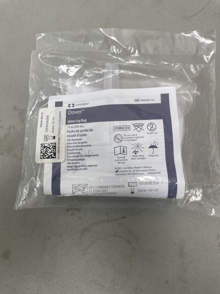 8887601121 - COVIDIEN - Dover Urine Leg Bag, 17oz, (EA)