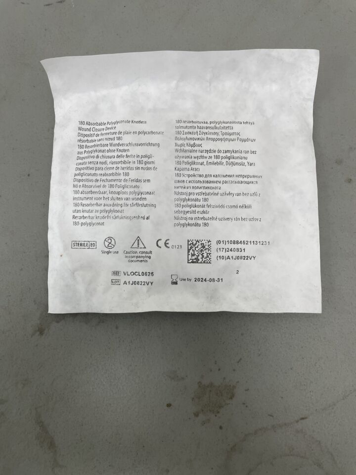 VLOCL0625 - COVIDIEN - 2-0 Medtronic V-Loc 180 Barbed green 18" V-20 (SH) Taper - absorbable, barbed, Knotless Wound Closure Device, suture, (EA)