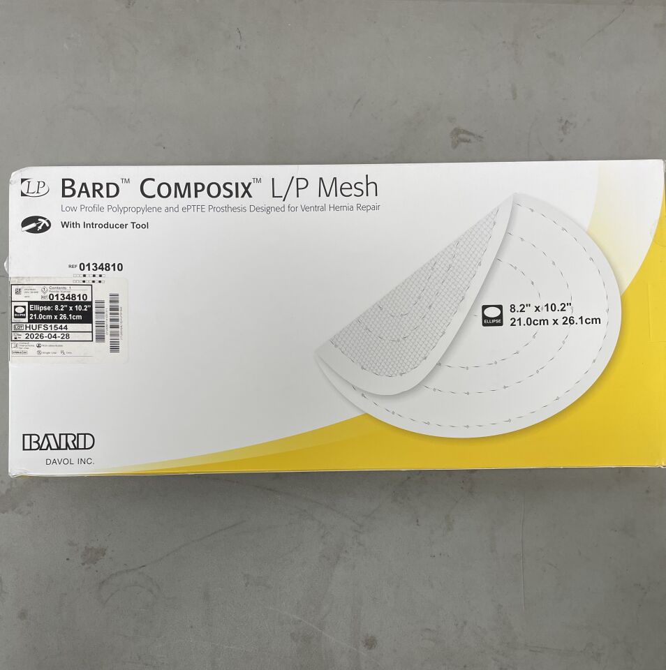 134810 - BARD - Composix L/P Mesh 21.0cm x 26.1cm Elliptical with Introducer Tool, (BX/1)