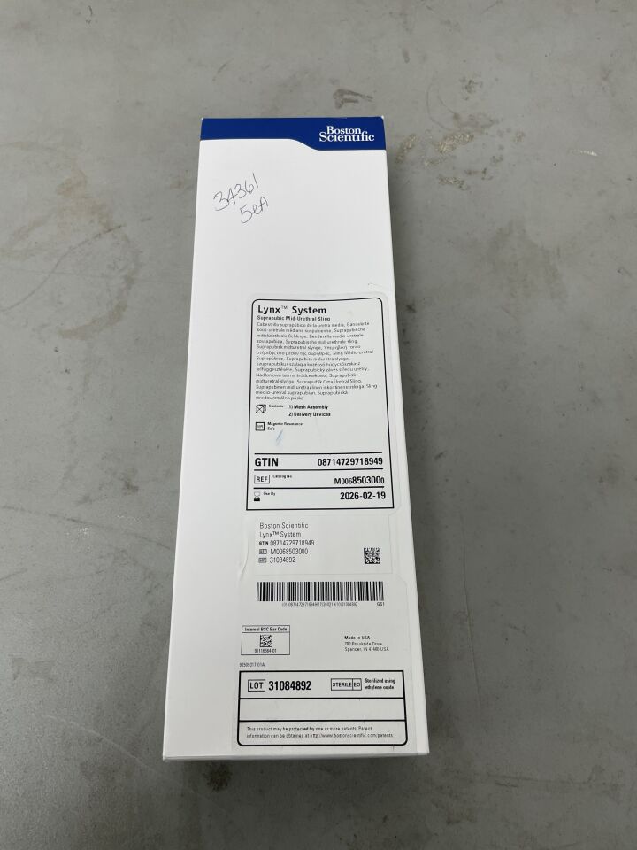 850300 - BOSTON SCIENTIFIC - Lynx System Suprapubic Mid-Urethral Sling, (BX/1)