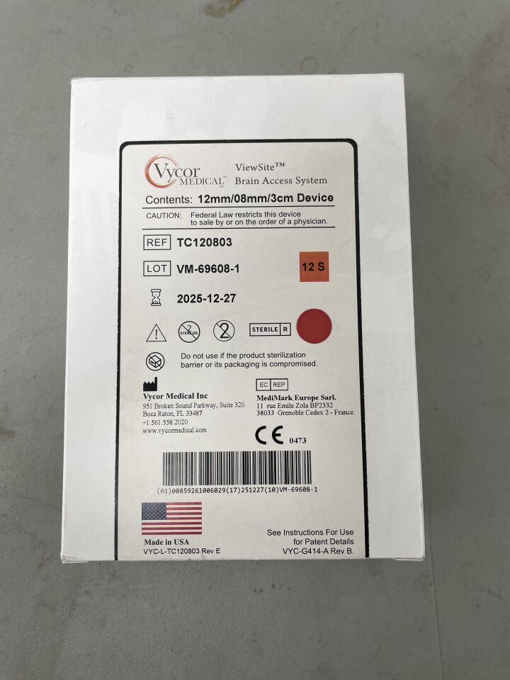 TC120803 - VYCOR MEDICAL - ViewSite Brain Access System (VBAS) Device 12mm/8mm/3cm, (BX/1)