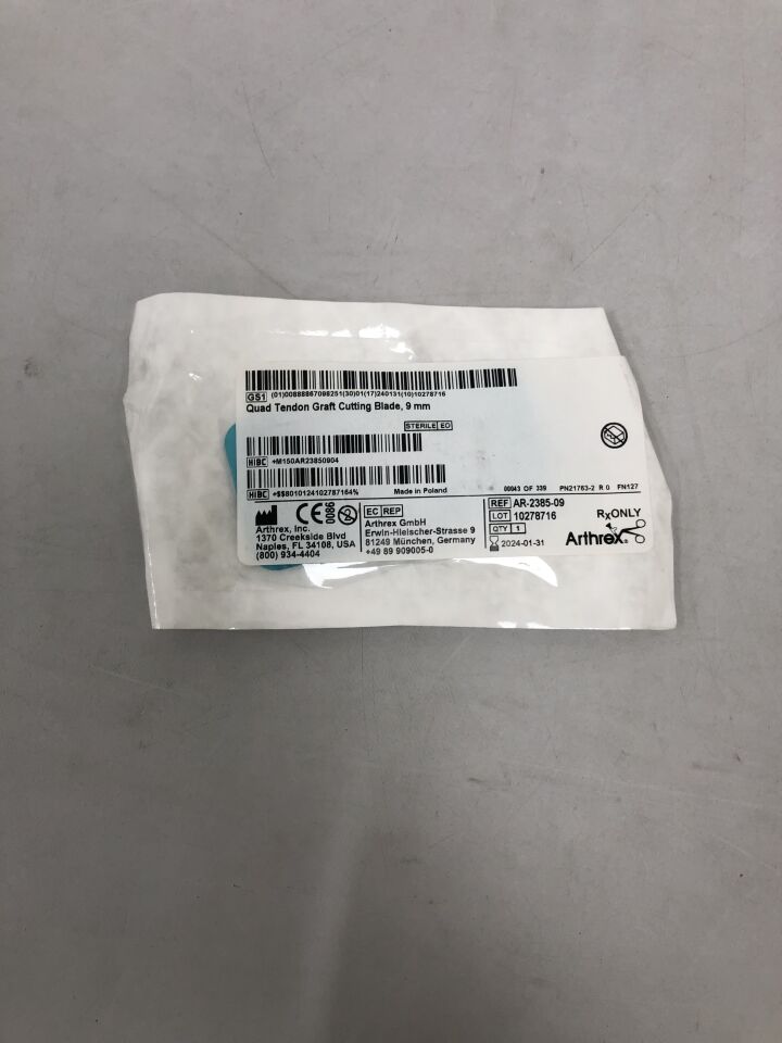 AR-2385-09 - ARTHREX - Quad Tendon Graft Cutting Blade, 9mm, (EA)