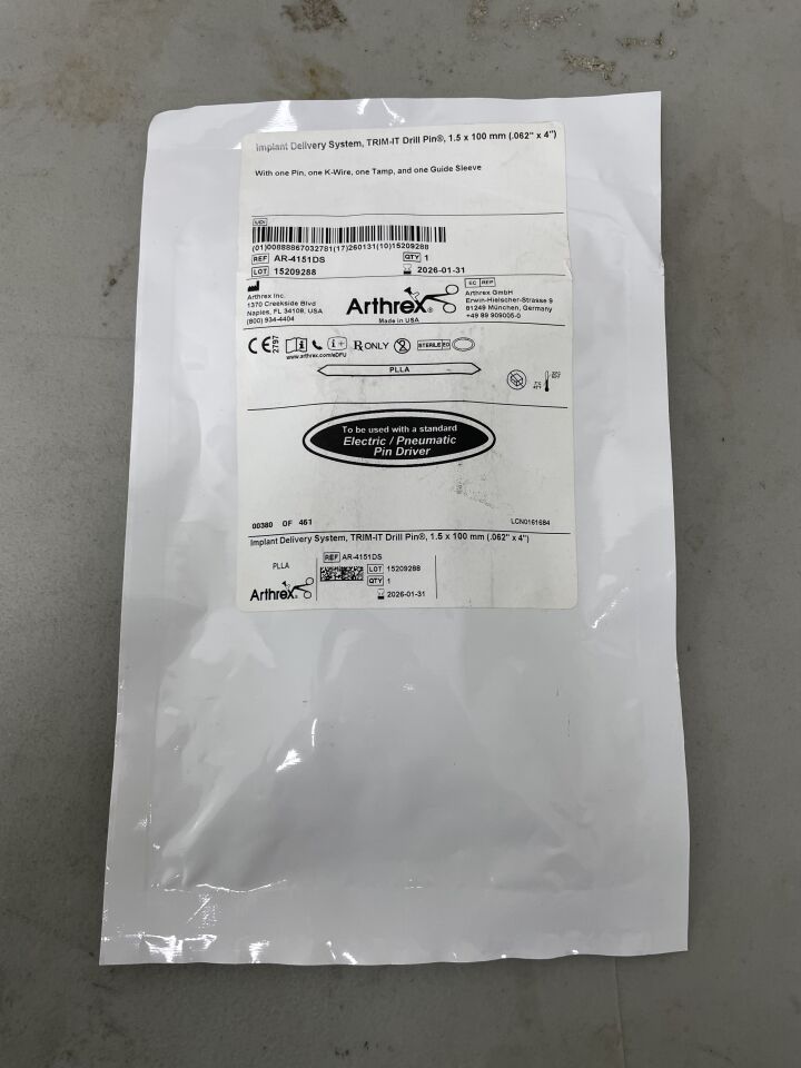 AR-4151DS - ARTHREX - trim-it drill pin, 1.5mm x 100mm, (EA)