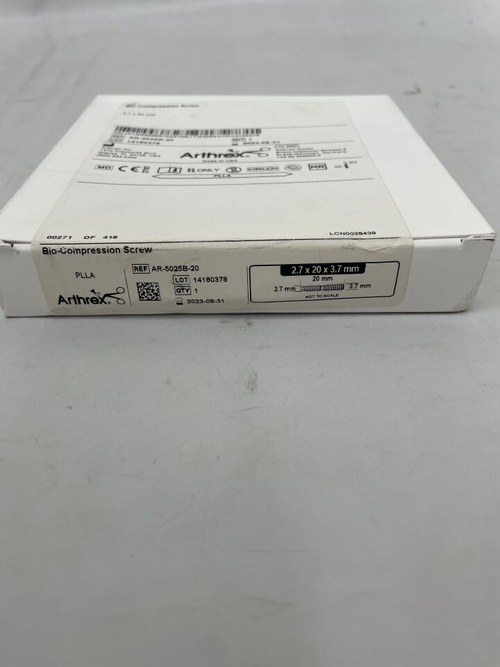 AR-5025B-20 - ARTHREX - Bio-Compression Screw 2.7 x 20 x 3.7mm, (BX/1)