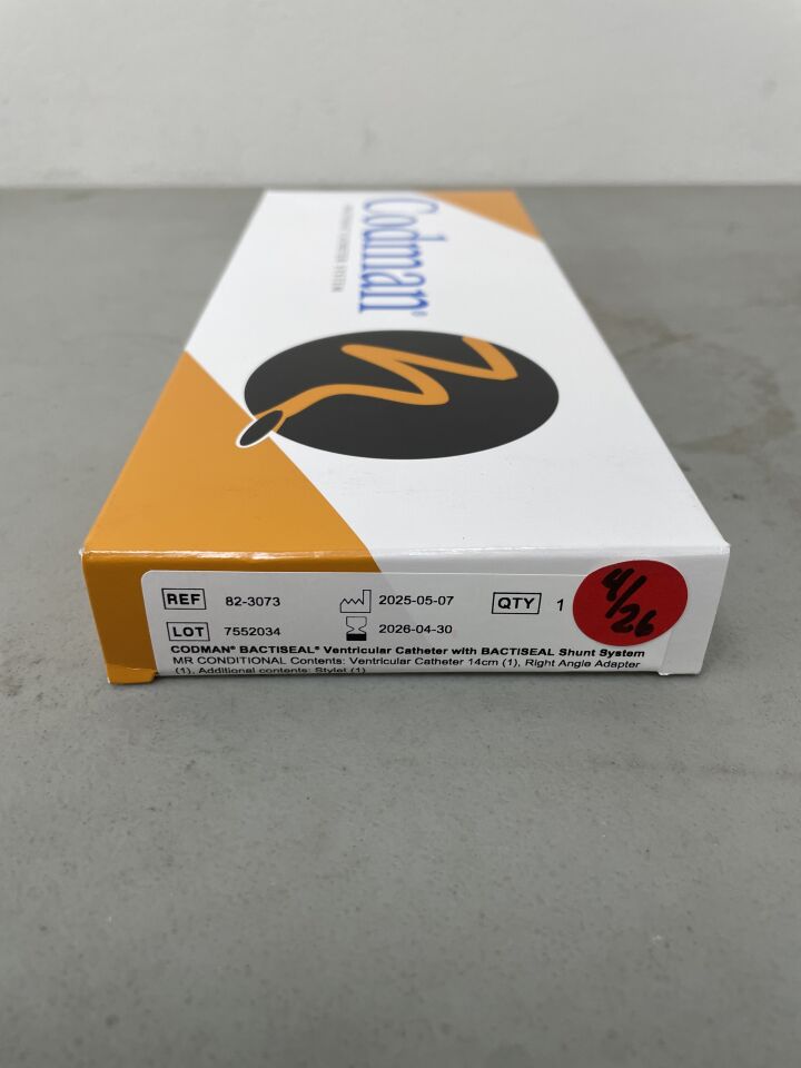 82-3073 - CODMAN - Bactiseal Ventricular Catheter, Barium, (BX/1)
