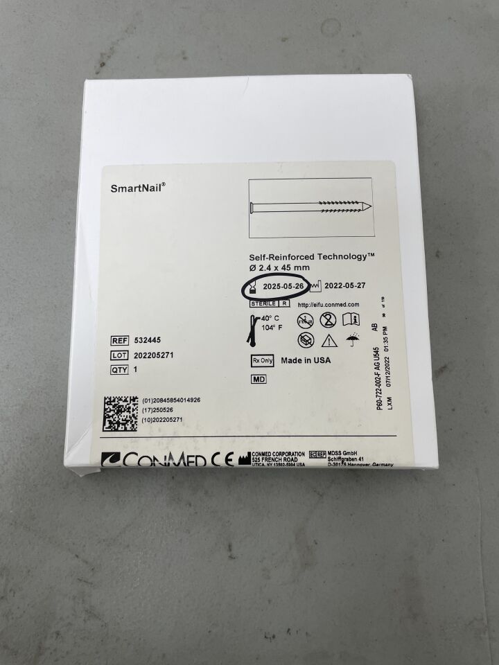 532445 - CONMED - SmartNail Self-Reinforced Technology, 2.4 x 45 mm, (BX/1)