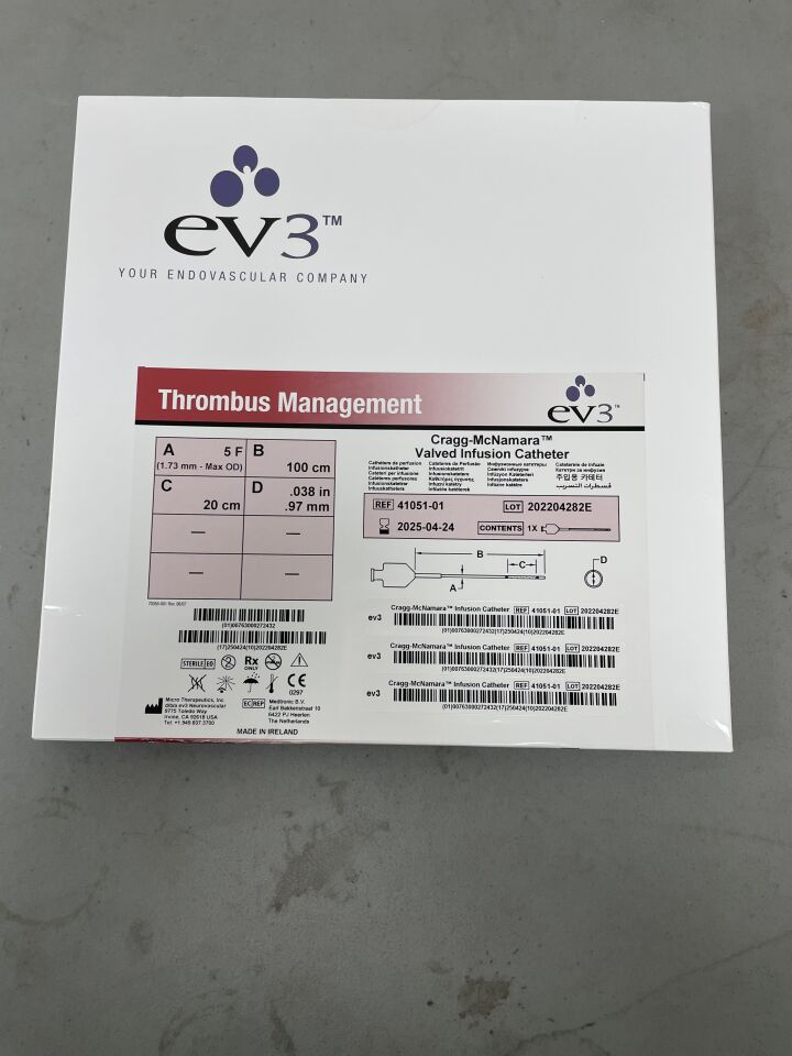 41051-01 - EV3 - Cragg-McNamara Valved Infusion Catheter - 5Fr x 100cm x 20cm, (BX/1)