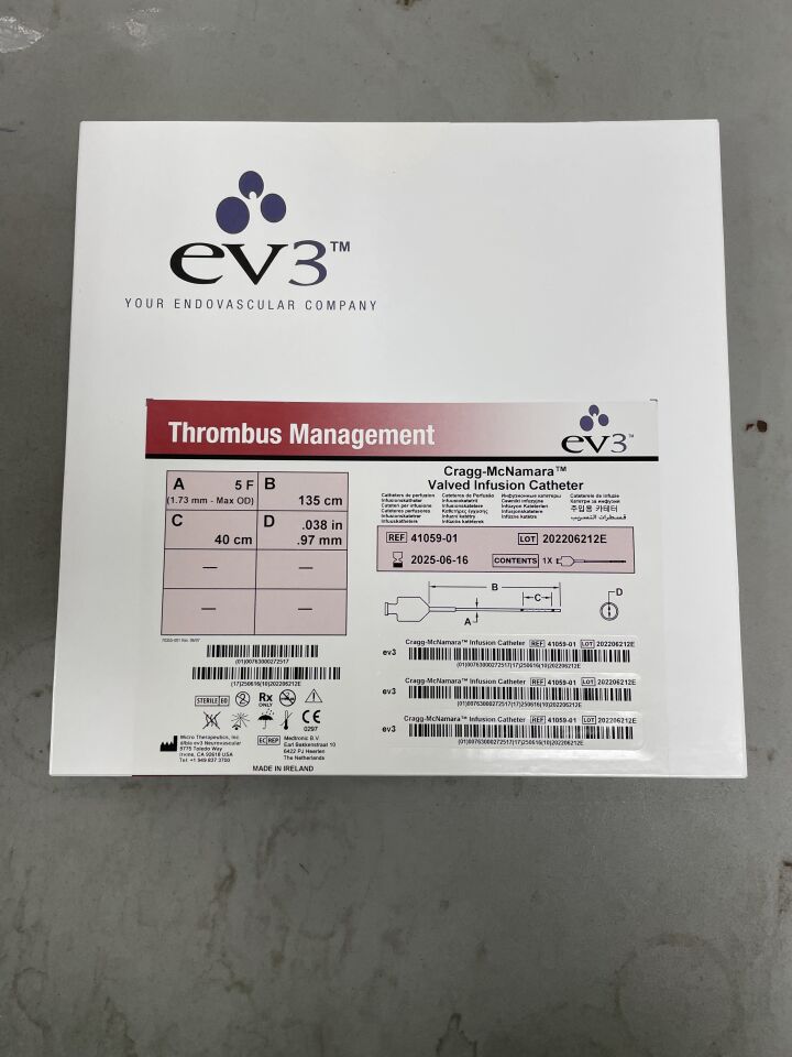 41059-01 - EV3 - Cragg-McNamara Valved Infusion Catheter - 5Fr x 135cm x 40cm, (BX/1)