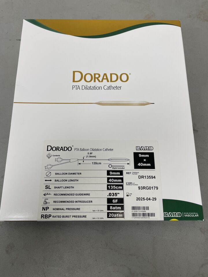 DR13594 - BARD - Dorado PTA Balloon Dilatation Catheter - 9mm x 40mm x 135cm, (BX/1)