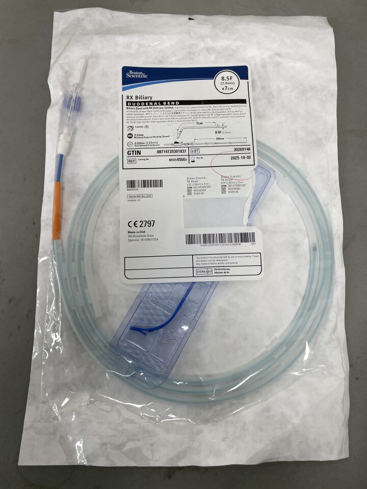 4566 - BOSTON SCIENTIFIC - RX Biliary Stent with RX Delivery System - Duodenal Bend - 8.5Fr x 7cm, (EA)