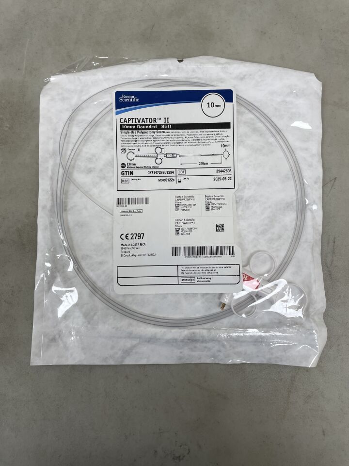 6122 - BOSTON SCIENTIFIC - Captivator II Single-Use Polypectomy Snare - Rounded/Stiff - 10mm x 240cm, (EA)