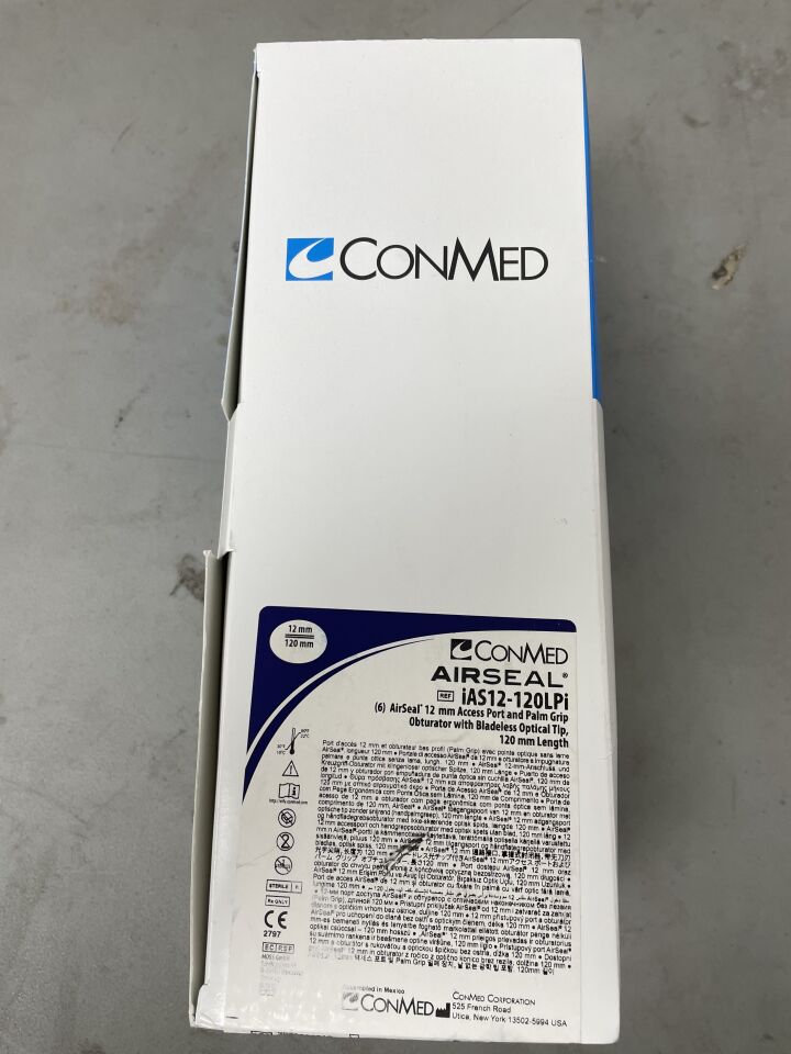 IAS12-120LPI - CONMED - airseal 12mm access port and palm grip obturator with bladeless optical tip, 120mm length, (BX/6)
