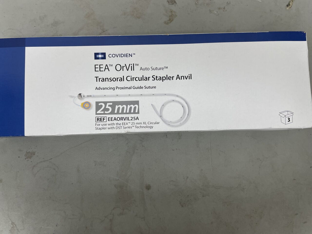 EEAORVIL25A - COVIDIEN - EEA OrVil Auto Suture Transoral Circular Stapler Anvil - Advancing Proximal Guide Suture - 25mm, (BX/3)