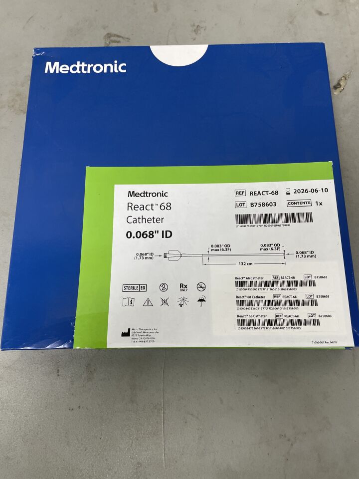 REACT-68 - MEDTRONIC - React 68 Catheter - .068" x 132cm, (BX/1)