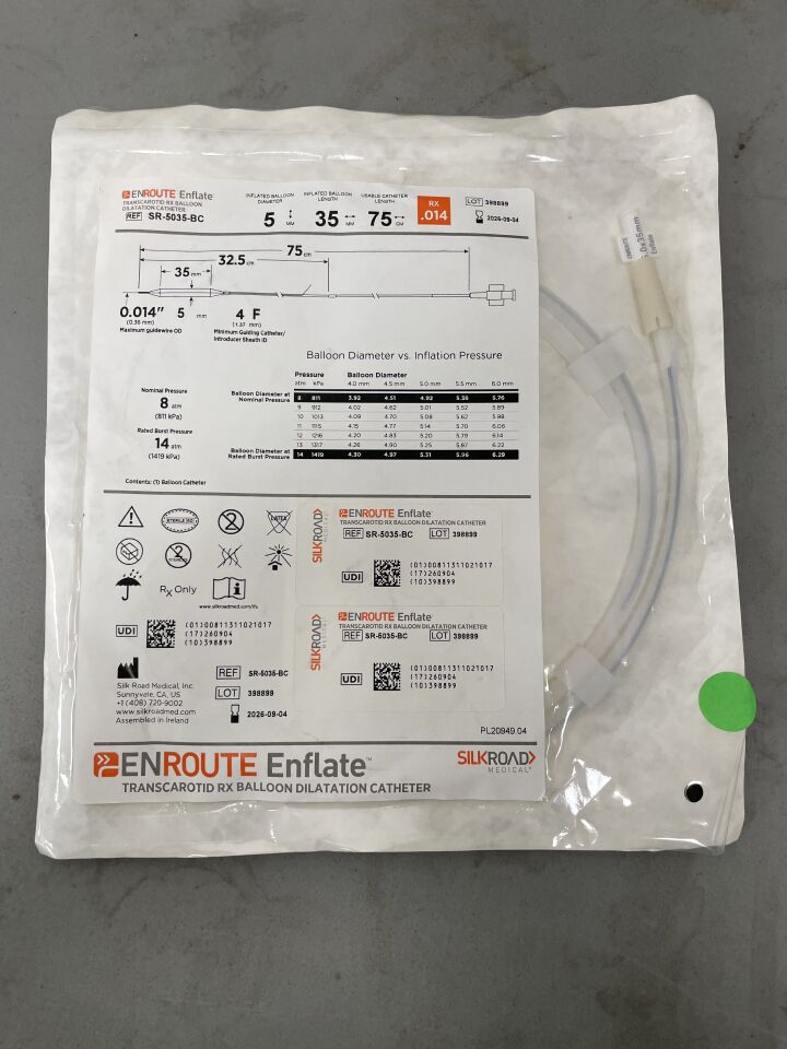 SR-5035-BC - SILK ROAD MEDICAL - ENROUTE Enflate Transcarotid RX Balloon Dilatation Catheter - 5mm x 35mm, (EA)