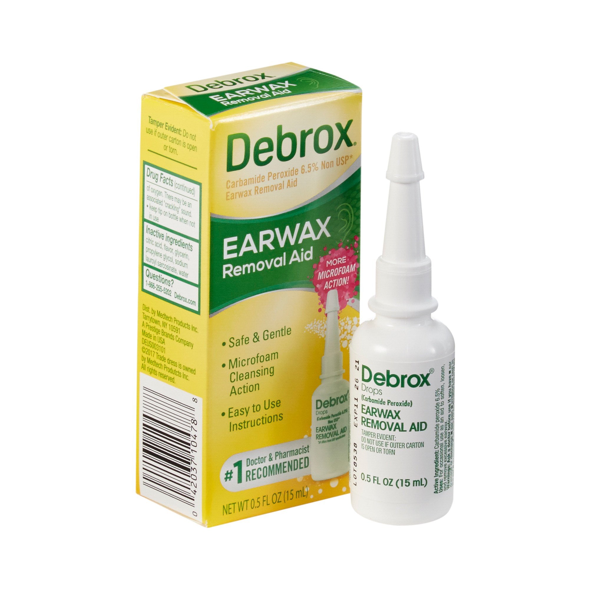 575831 - Debrox - Debrox Ear Wax Removal Drops, 6.5% Carbamide Peroxide, 0.5 oz., Pack of 1, (EA)