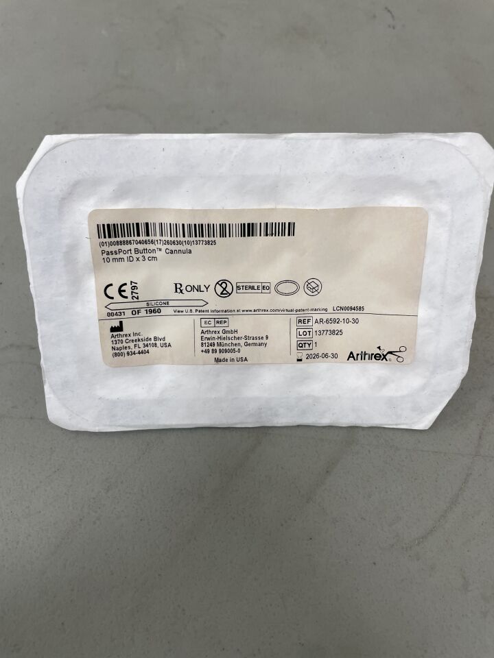 AR-6592-10-30 - ARTHREX - PassPort Button Cannula, 10mm ID x 3cm, (EA)