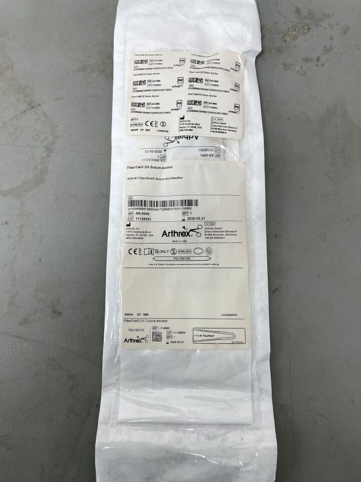 AR-8990 - ARTHREX - FiberTak DX All Suture Anchor with #1 FiberWire Suture and Needles, (EA)