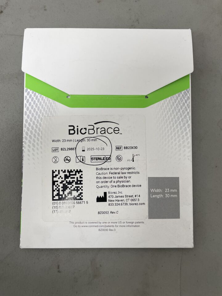 BB23X30 - BIOREZ - BioBrace Reinforced Bioinductive Implant 23mm x 30mm, (BX/1)