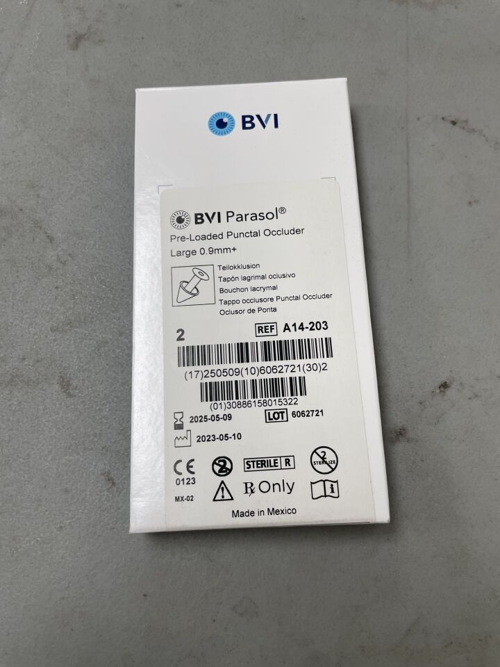 A14-203 - BVI - Parasol Pre-Loaded Punctal Occluder, Size - XS, 0.25-0.35mm, (BX/2)