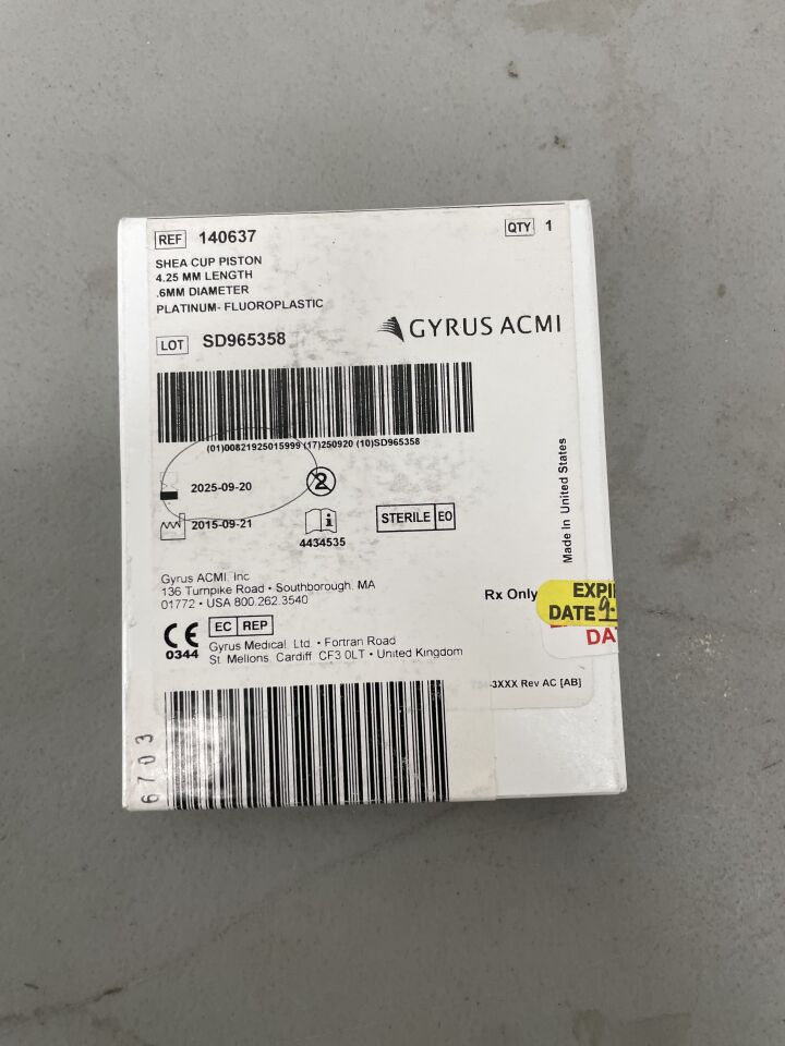 140637 - GYRUS - Shea Cup Piston 4.25mm x 0.6mm, (BX/1)