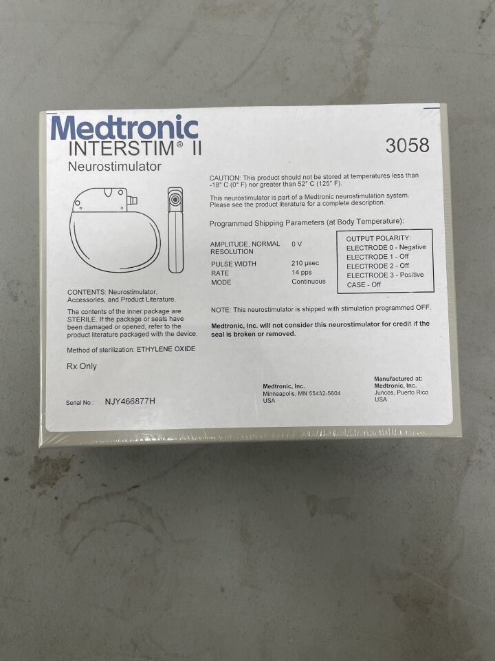 3058 - MEDTRONIC - InterStim II Recharge-Free Implantable Neurostimulator for Bladder & Bowel Control, (BX/1)