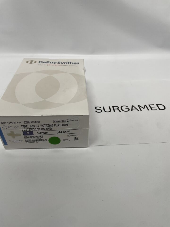 1516-50-914 - DEPUY - ATTUNE KNEE SYSTEM TIBIAL INSERT ROTATING PLATFORM POSTERIOR STABILIZED SIZE 9 14mm AOX, (BX/1)