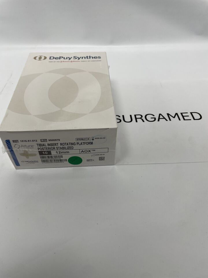 1516-51-012 - DEPUY - ATTUNE KNEE SYSTEM TIBIAL INSERT ROTATING PLATFORM POSTERIOR STABILIZED SIZE 10 12mm AOX, (BX/1)