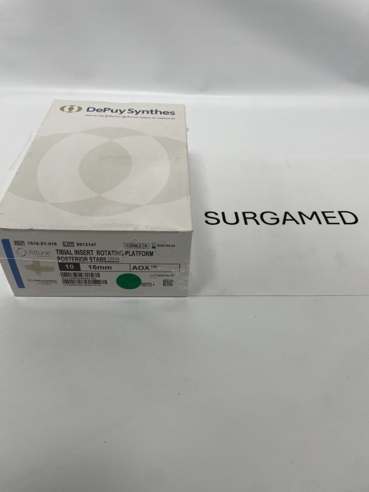1516-51-016 - DEPUY - ATTUNE KNEE SYSTEM TIBIAL INSERT ROTATING PLATFORM POSTERIOR STABILIZED SIZE 10 16mm AOX, (BX/1)