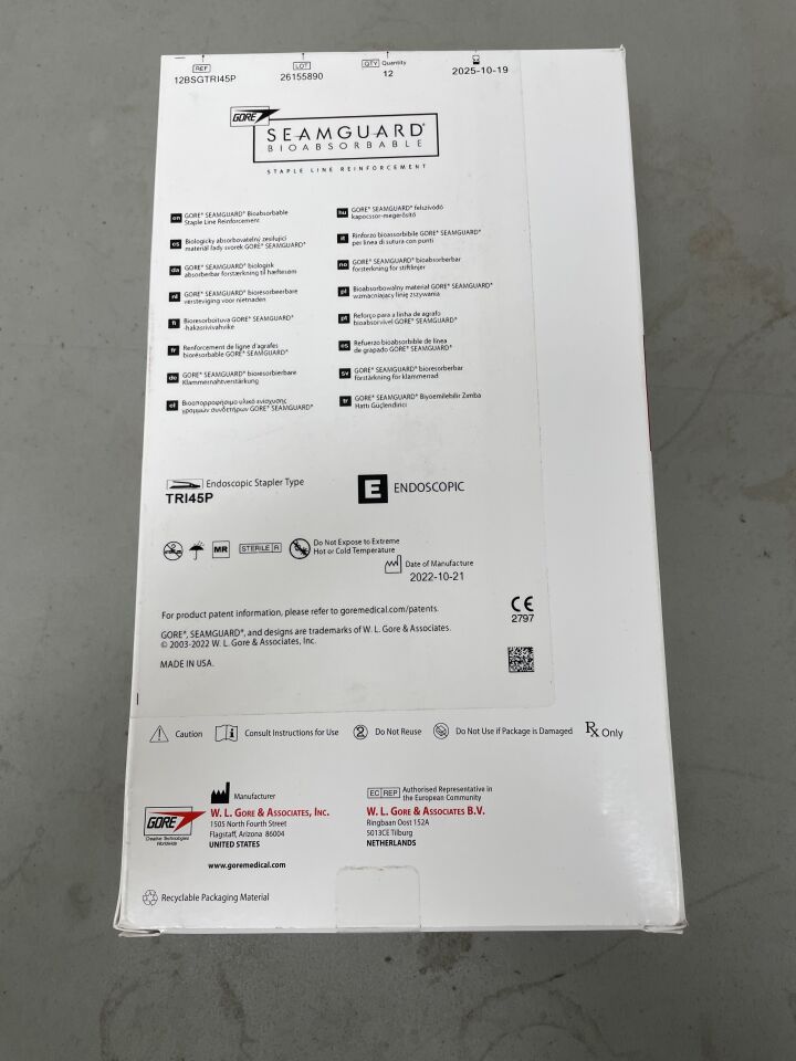 12BSGTRI45P - GORE - SEAMGUARD Bioabsorbable Staple Line Reinforcement - Endoscopic Stapler Type TRI45P, (BX/12)