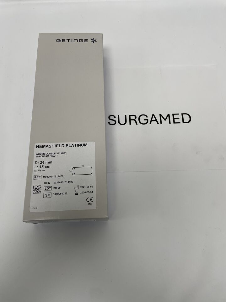 M00202175134P0 - MAQUET - Hemashield Platinum Woven Vascular Graft, 24mm x 15cm, (BX/1)