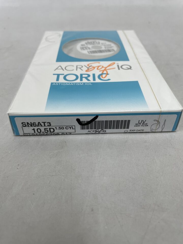 SN6AT3.105 - ALCON - AcrySof IQ Toric Astigmatism Intraocular Lens, 10.5D, (BX/1)