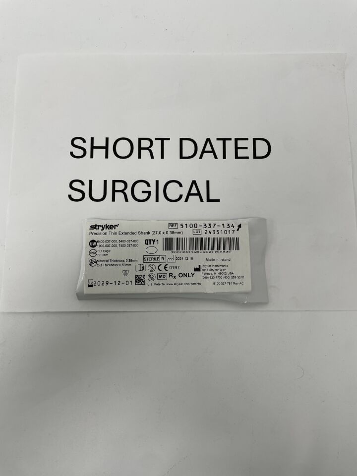 5100-337-134 - STRYKER - Precision Thin Extended Shank (27.0 x 0.38mm), (EA)