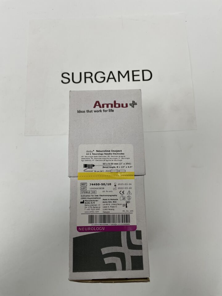 74450-50/10 - AMBU - Neuroline Inoject Needle Electrode, 25G x 2", (BX/10)
