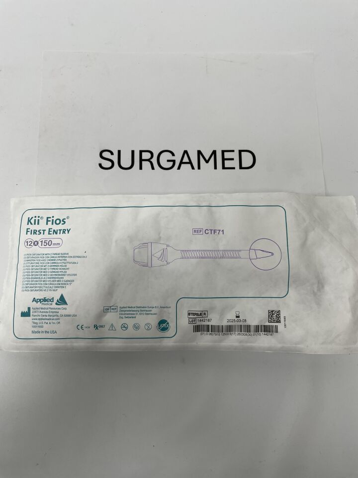 CTF71 - APPLIED MEDICAL RESOURCES - Kii Fios First Entry, Obturator, Z-Thread Sleeve, 12mm x 150mm, (EA)
