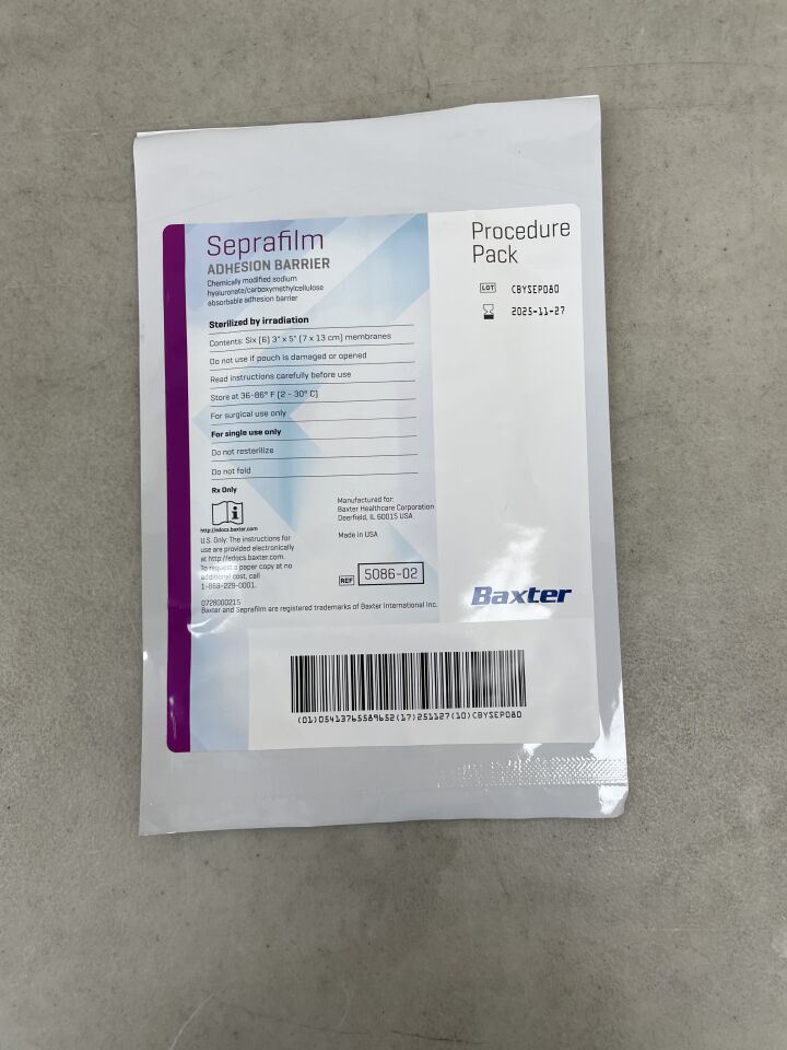 5086-02 - BAXTER - SEPRA FILM Procedure Pack Adhesion Barrier (6) 3in. x 5in. Membranes, ()