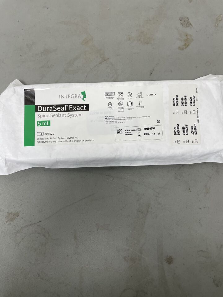 206520 - INTEGRA - DuraSeal Exact Spine Sealant System Polymer Kit, 5ml, (EA)