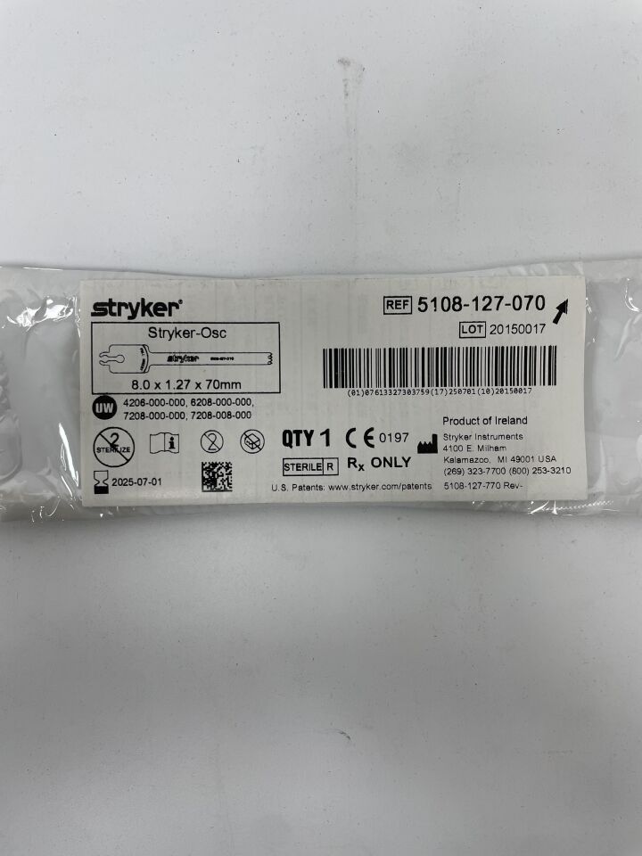 5108-127-070 - STRYKER - Oscillating Blade 8mm x 1.27mm x 70mm, (EA)