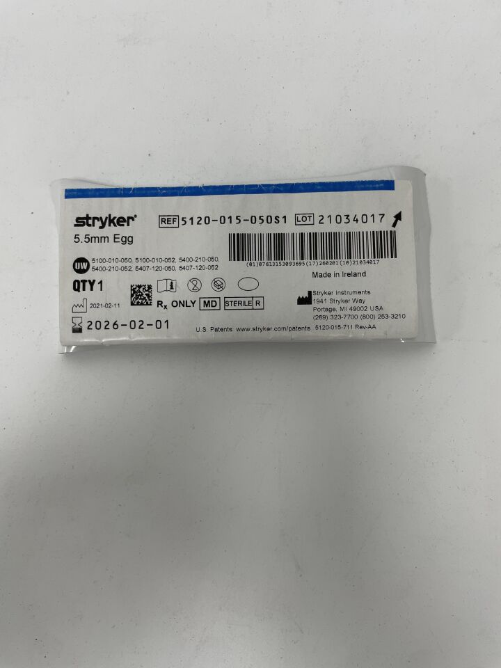 5120-015-050S1 - STRYKER - Carbide Egg Burr, 5.5 dia. x 10.3 mm Length, (EA)