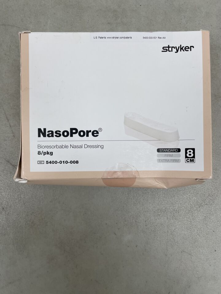 5400-010-008 - STRYKER - NasoPore Bioresorbable Nasal Dressing, 8cm, (BX/8)