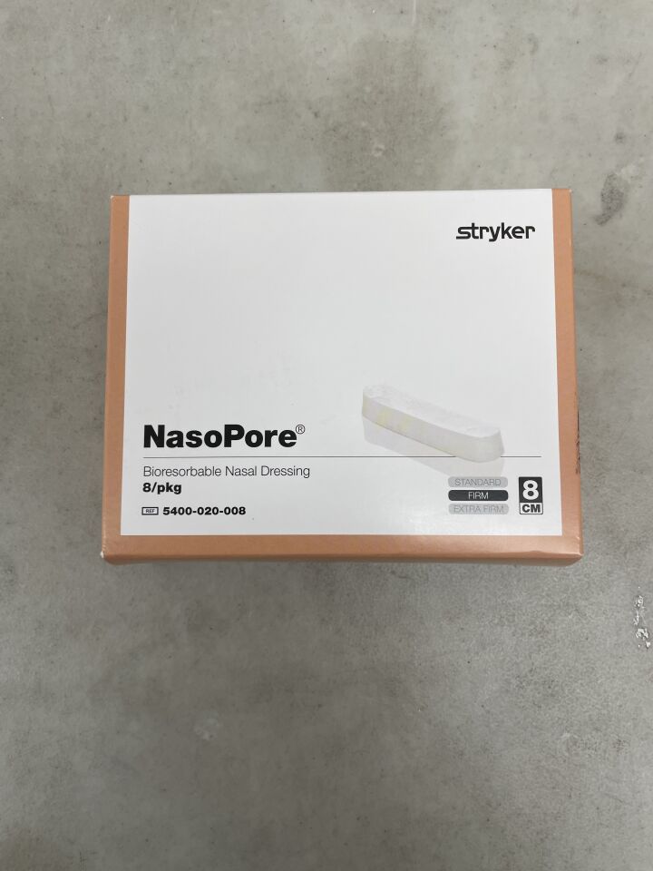 5400-020-008 - STRYKER - NasoPore Fragmentable Nasal Dressing Firm 8cm, (BX/8)