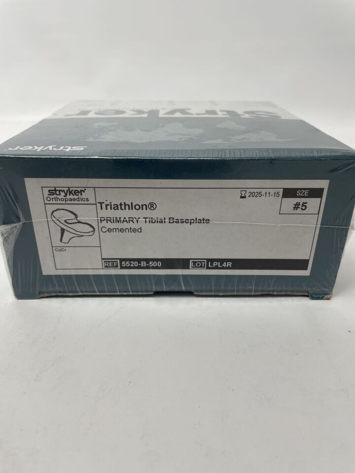 5520-B-500 - STRYKER - Triathlon Cemented Primary Tibial Baseplate, 5 Size, (BX/1)