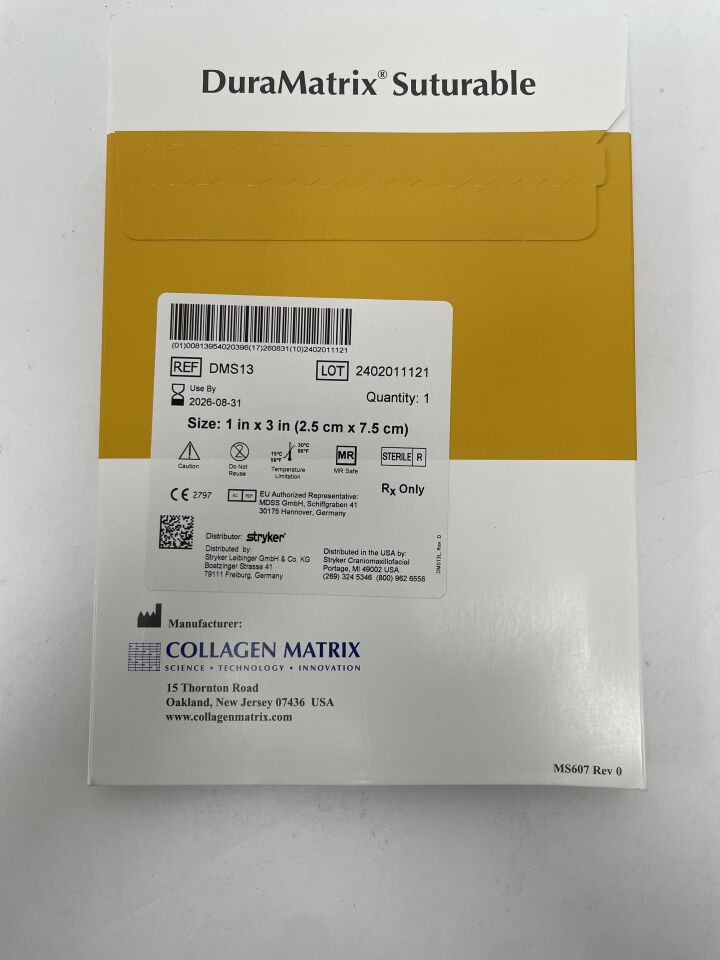 DMS13 - STRYKER - DuraMatrix Suturable Collagen Membrane 2.5cm x 7.5cm, (BX/1)