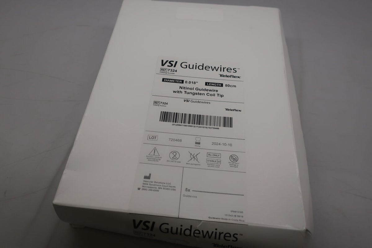 7324 - TELEFLEX - VSI Nitinol Guidewire w/ Tungsten Coil Tip Dia. .018 x 80cm, (BX/5)