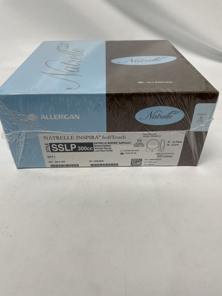 SSLP-300 - ALLERGAN - Natrelle Inspira SoftTouch Breast Implant, Smooth Round, Low Profile, 300cc, (BX/1)
