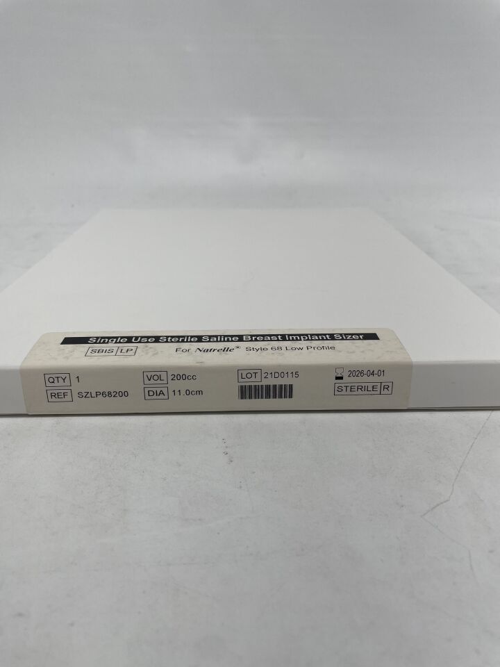 SZLP68200 - ALLERGAN - Natrelle Saline Breast Implant Sizer for Natrelle Style 68 Low Profile, 200cc, (BX/1)