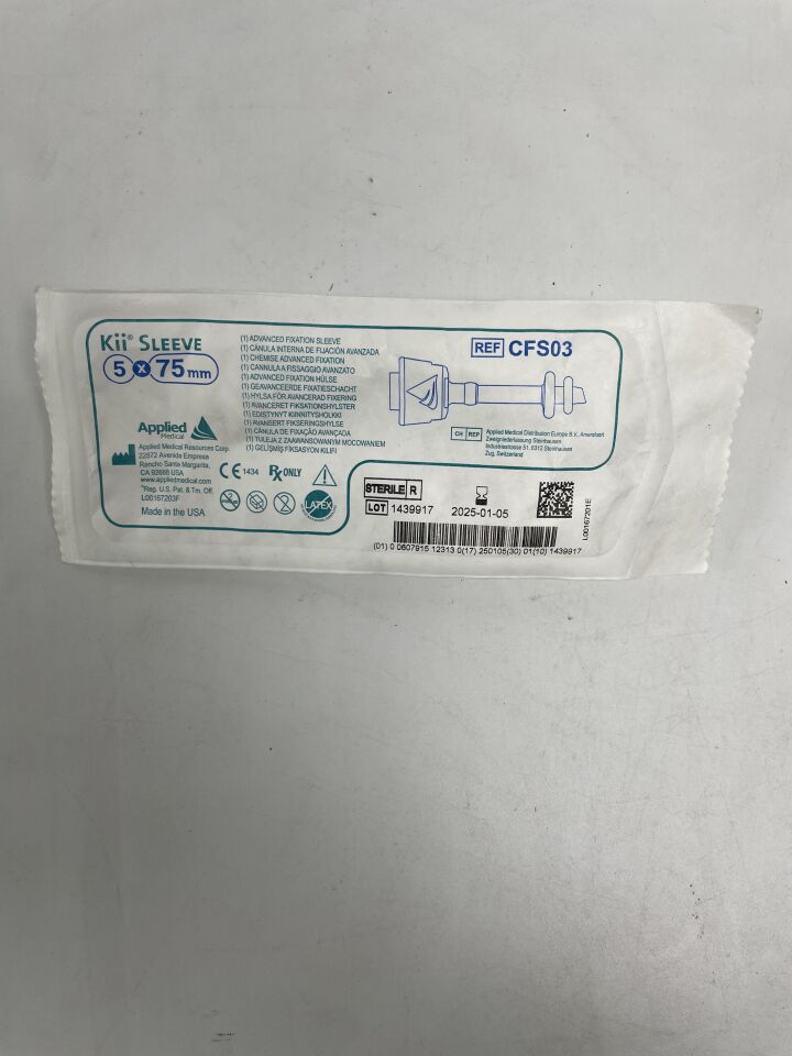 CFS03 - APPLIED MEDICAL RESOURCES - Kii Sleeve, Advanced Fixation, 5mm x 75mm, (EA)