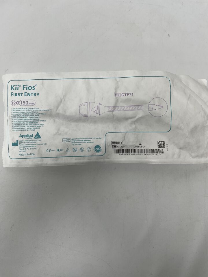 CTF71 - APPLIED MEDICAL RESOURCES - Kii Fios First Entry, Obturator, Z-Thread Sleeve, 12mm x 150mm, (EA)
