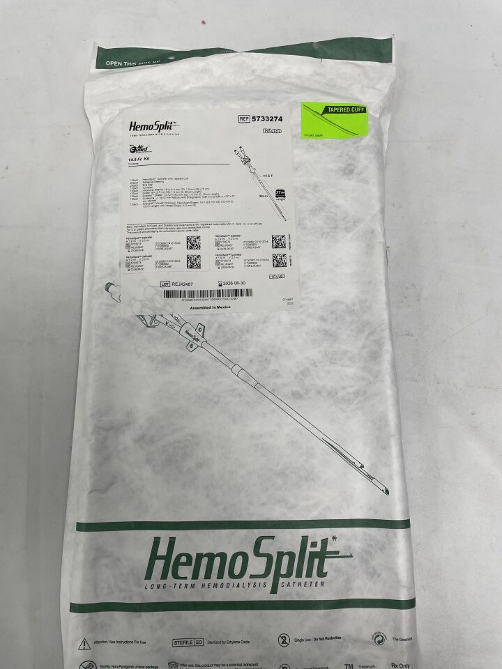 5733274 - BARD - HemoSplit Long-Term Hemodialysis Catheter Kit, Tapered Cuff, 14.5Fr, (EA)